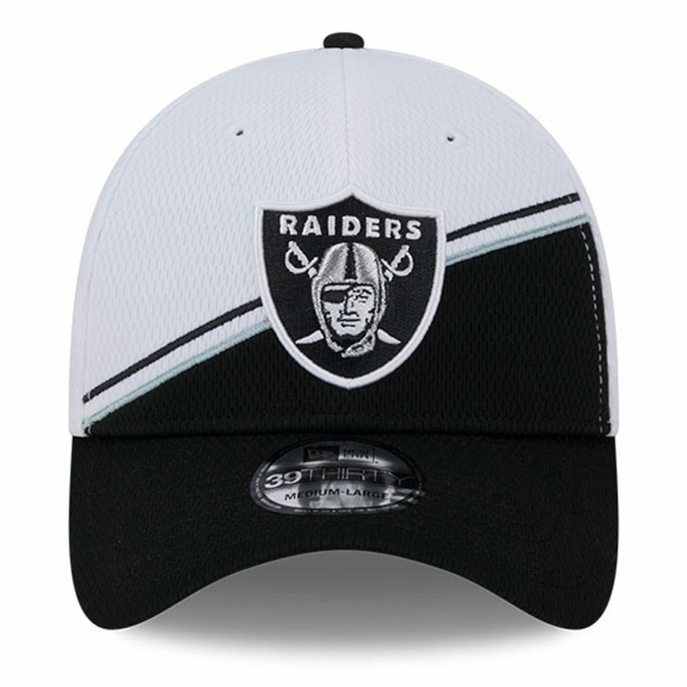 Las Vegas Raiders New Era 2023 Sideline 39THIRTY Flex Hat - White/Black - NFL