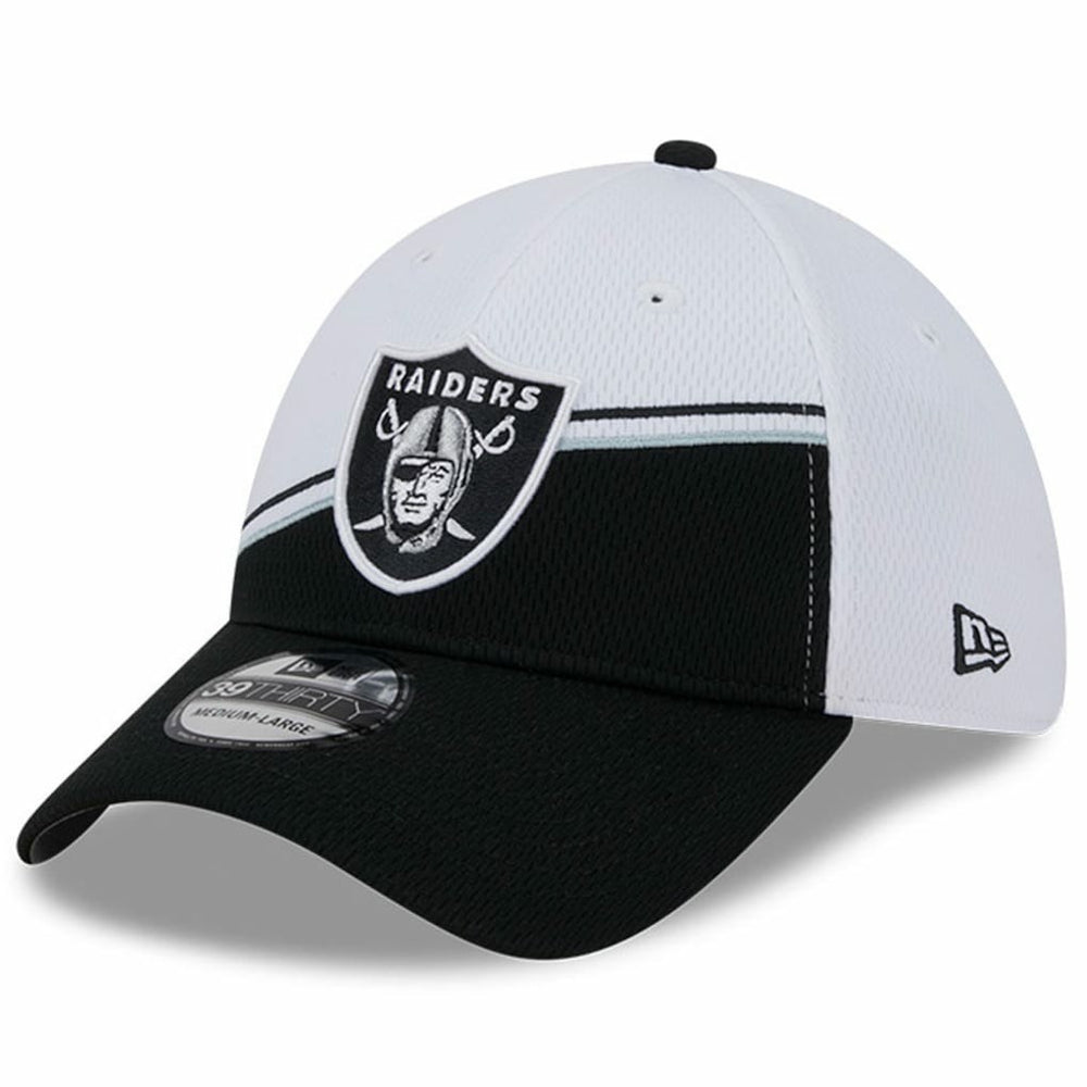 Las Vegas Raiders New Era 2023 Sideline 39THIRTY Flex Hat - White/Black - NFL