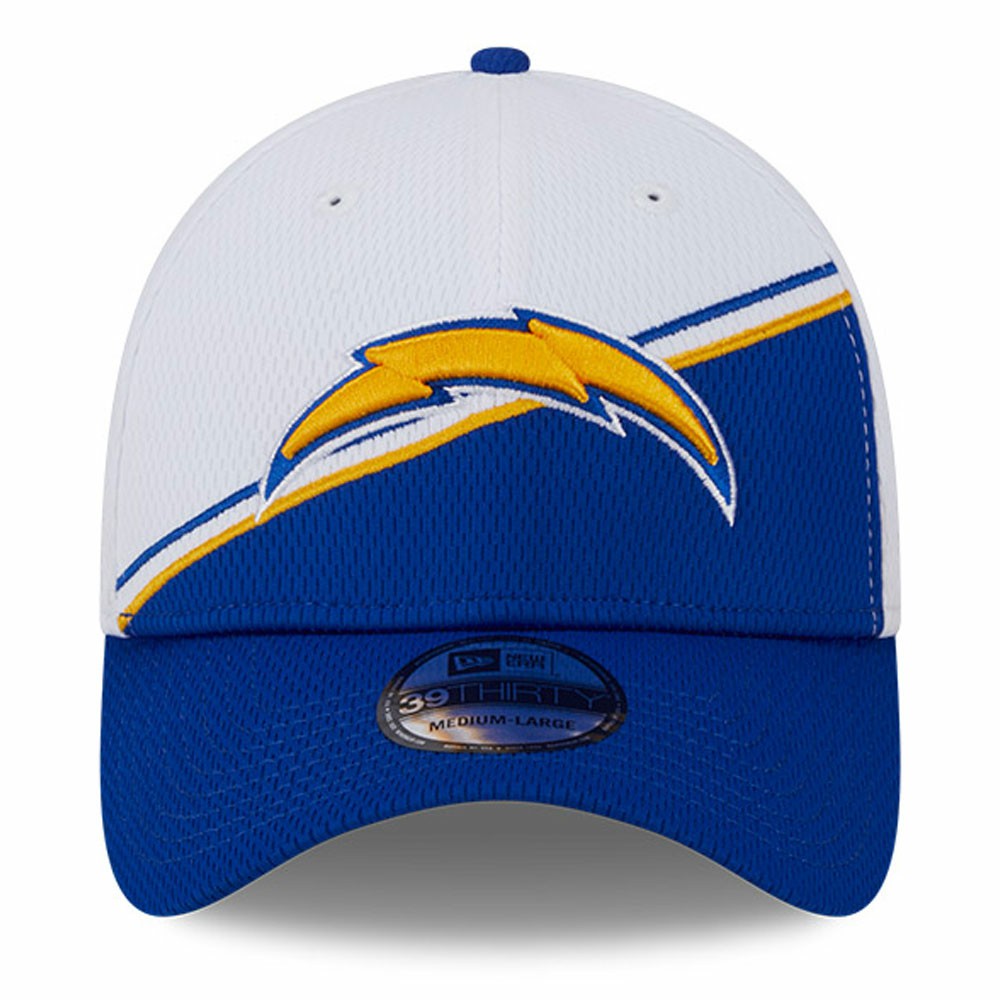 Los Angeles Chargers New Era 2023 Sideline 39THIRTY Flex Hat - White/Blue - NFL
