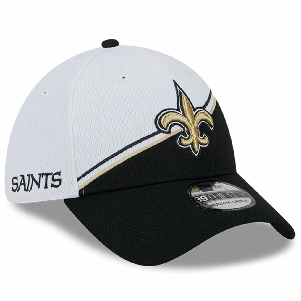 New Orleans Saints New Era 2023 Sideline 39THIRTY Flex Hat - White/Black - NFL