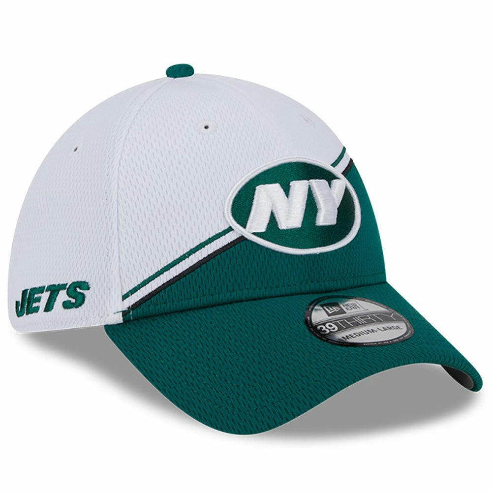 New York Jets New Era 2023 Sideline 39THIRTY Flex Hat - White/Green - NFL