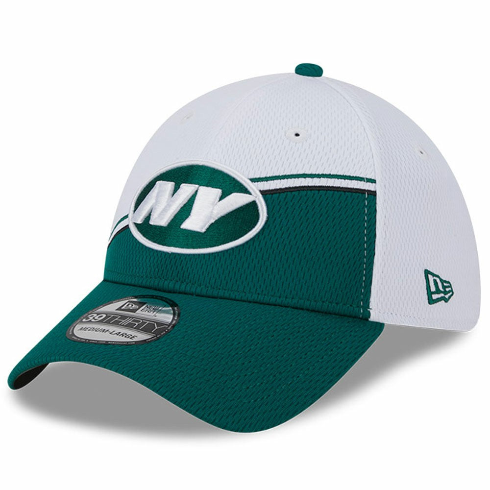 New York Jets New Era 2023 Sideline 39THIRTY Flex Hat - White/Green - NFL