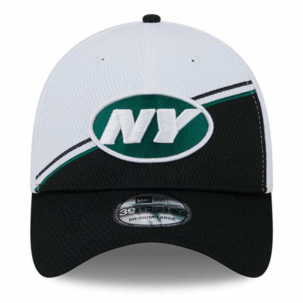 New York Jets New Era 2023 Sideline 39THIRTY Flex Hat - White/Black - NFL