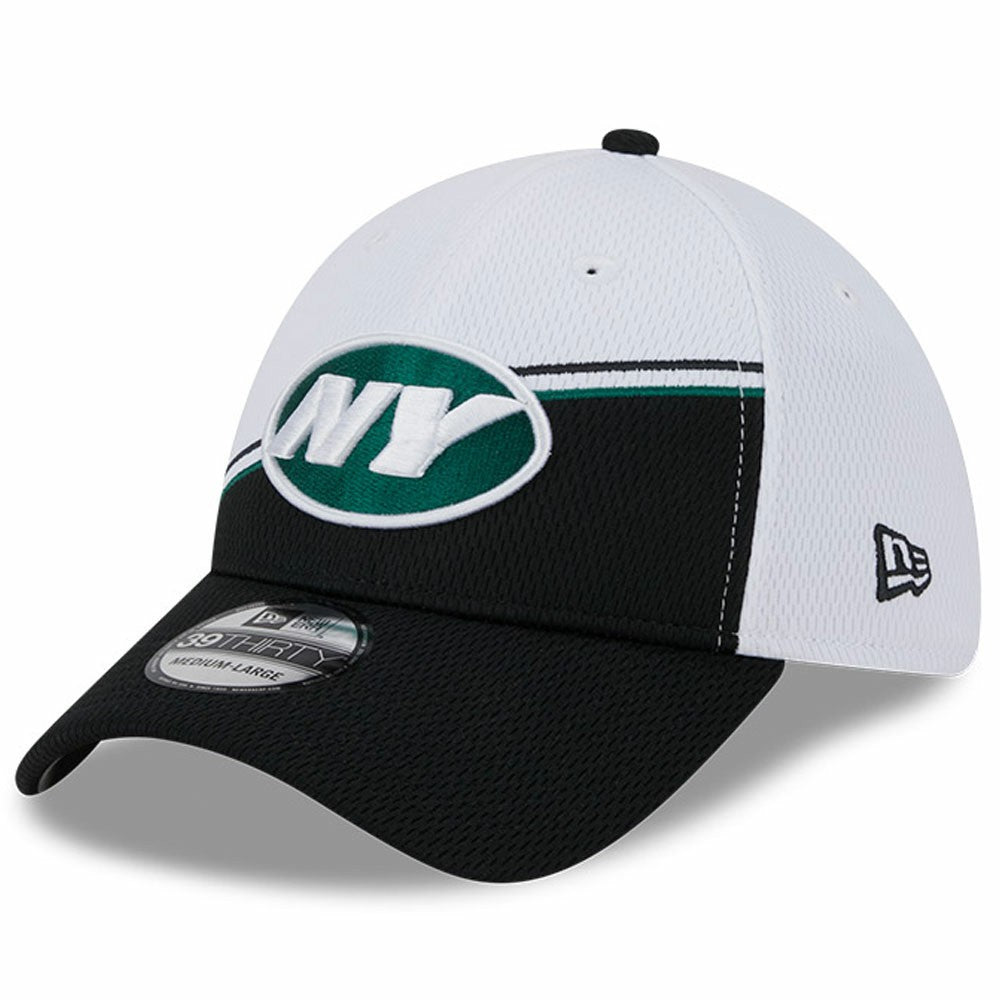 New York Jets New Era 2023 Sideline 39THIRTY Flex Hat - White/Black - NFL