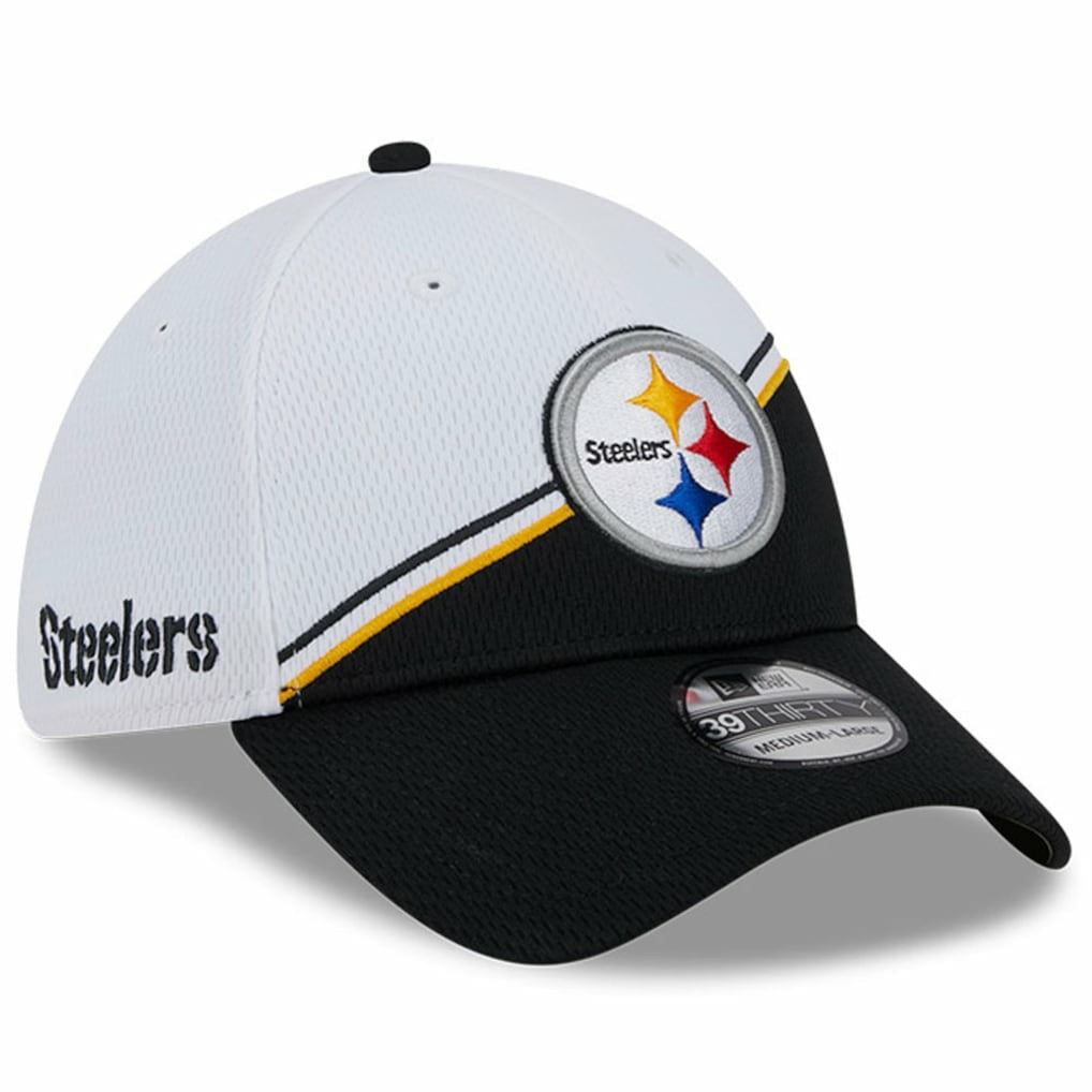 Pittsburgh Steelers New Era 2023 Sideline 39THIRTY Flex Hat - White/Black - NFL