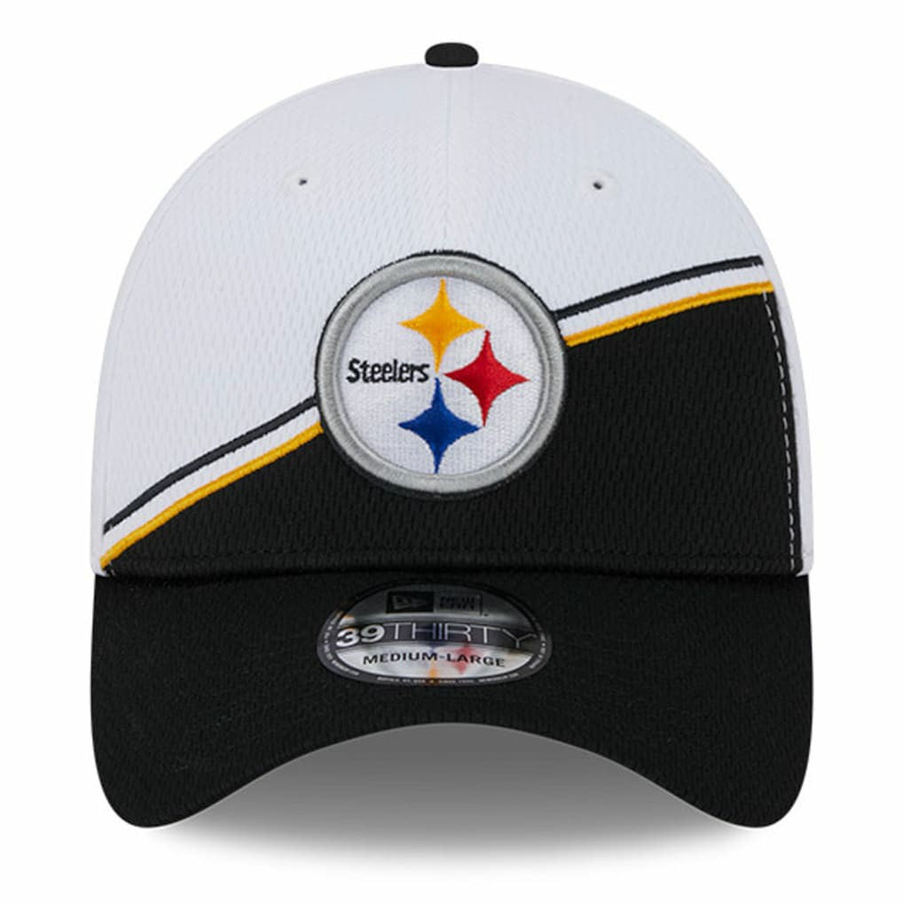 Pittsburgh Steelers New Era 2023 Sideline 39THIRTY Flex Hat - White/Black - NFL