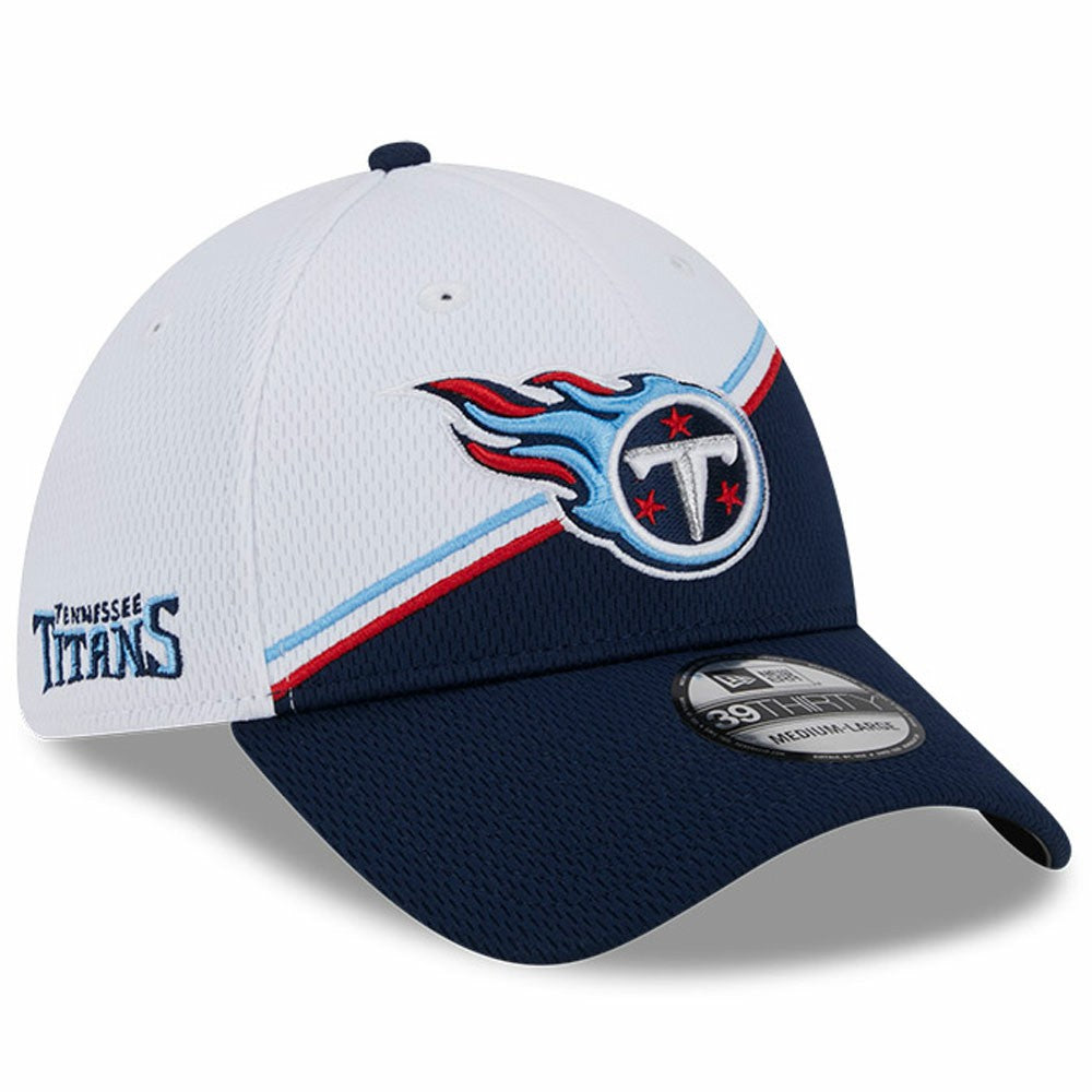 Tennessee Titans New Era 2023 Sideline 39THIRTY Flex Hat - White/Navy - NFL