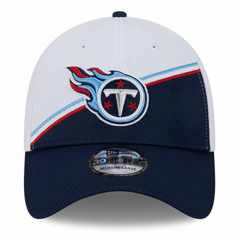 Tennessee Titans New Era 2023 Sideline 39THIRTY Flex Hat - White/Navy - NFL