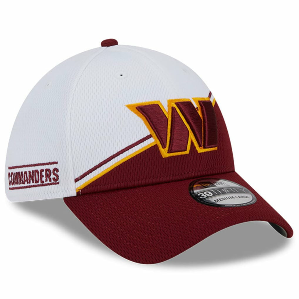 Washington Commanders New Era 2023 Sideline 39THIRTY Flex Hat - White/Burgundy - NFL