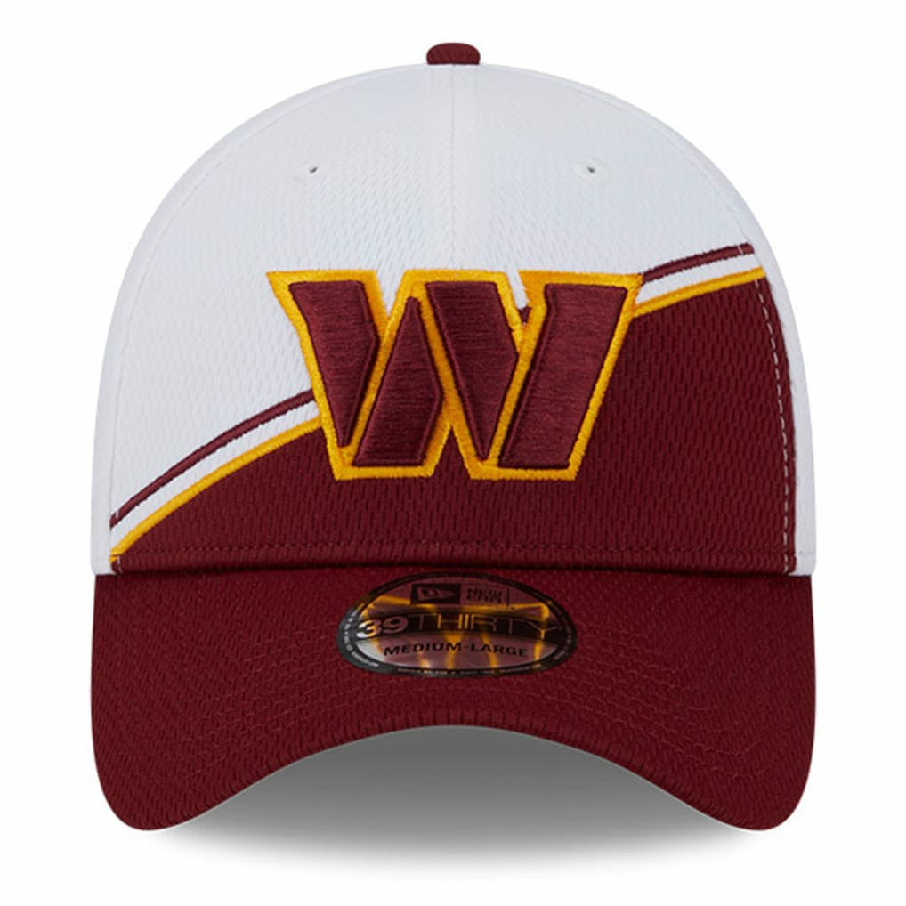 Washington Commanders New Era 2023 Sideline 39THIRTY Flex Hat - White/Burgundy - NFL
