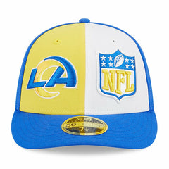Los Angeles Rams New Era 2023 Sideline Low Profile 59FIFTY Fitted Hat - Yellow/Royal - NFL