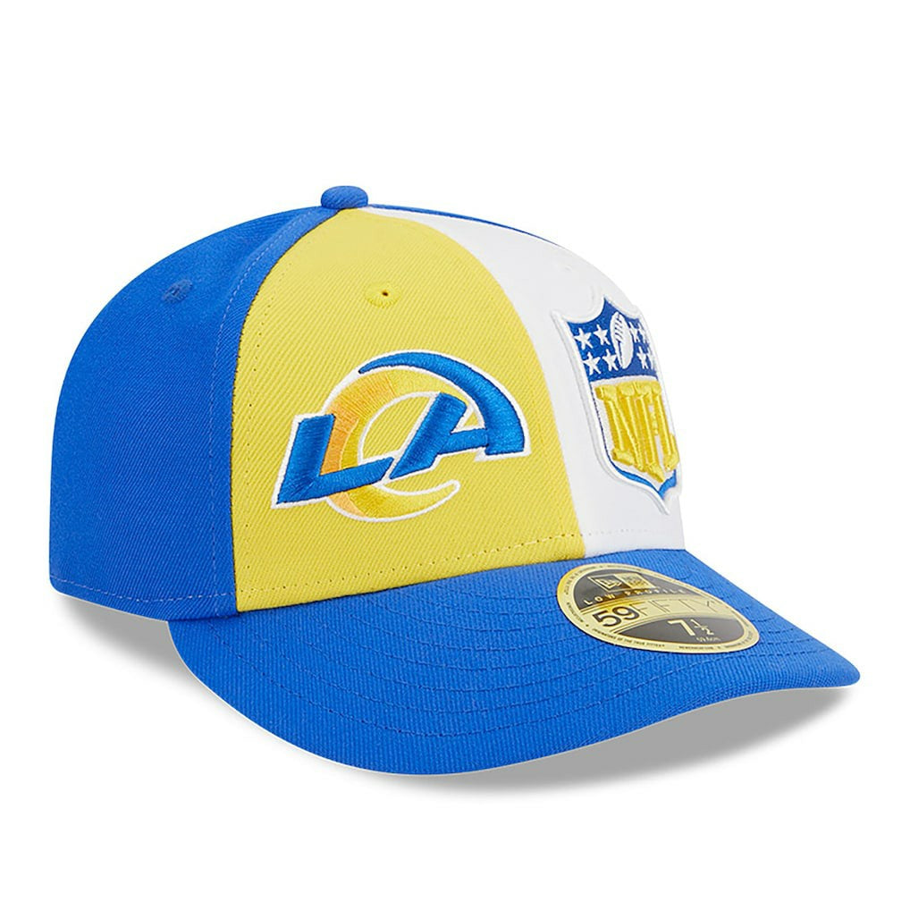 Los Angeles Rams New Era 2023 Sideline Low Profile 59FIFTY Fitted Hat - Yellow/Royal - NFL