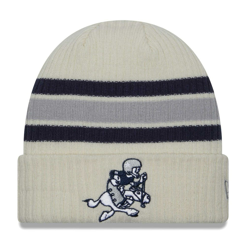 Dallas Cowboys New Era Vintage Cuffed Knit Hat - Cream - NFL