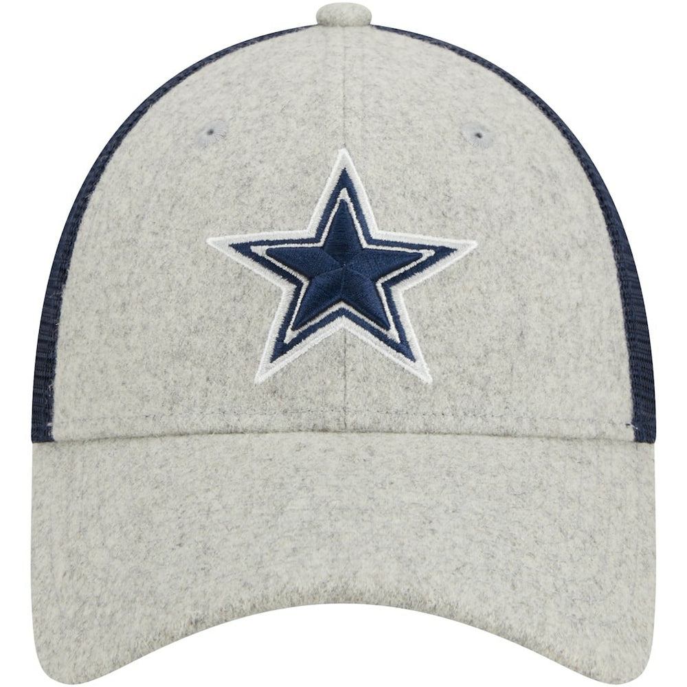 Dallas Cowboys New Era Pop Trucker 9FORTY Adjustable Hat - Heather Gray/Navy - NFL