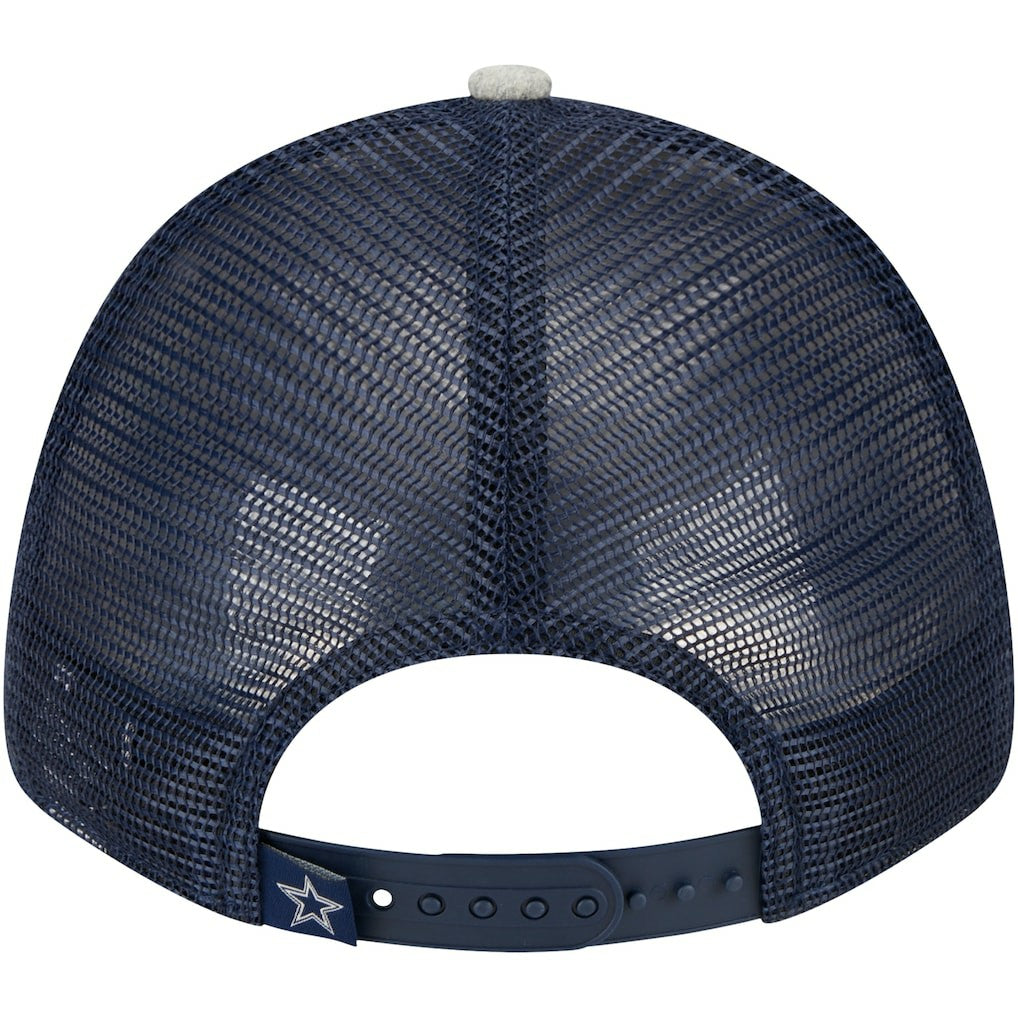 Dallas Cowboys New Era Pop Trucker 9FORTY Adjustable Hat - Heather Gray/Navy - NFL