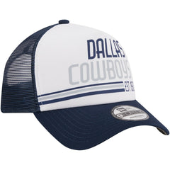 Dallas Cowboys New Era Stacked A-Frame Trucker 9FORTY Adjustable Hat - White/Navy - NFL