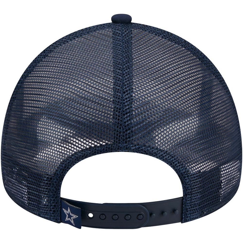 Dallas Cowboys New Era Stacked A-Frame Trucker 9FORTY Adjustable Hat - White/Navy - NFL