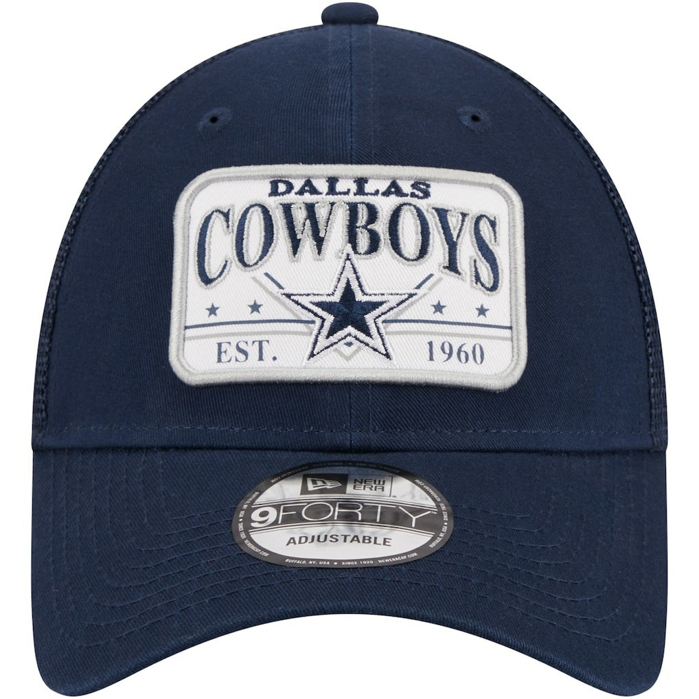 Dallas Cowboys New Era Plate 9FORTY Trucker Adjustable Hat - Navy - NFL
