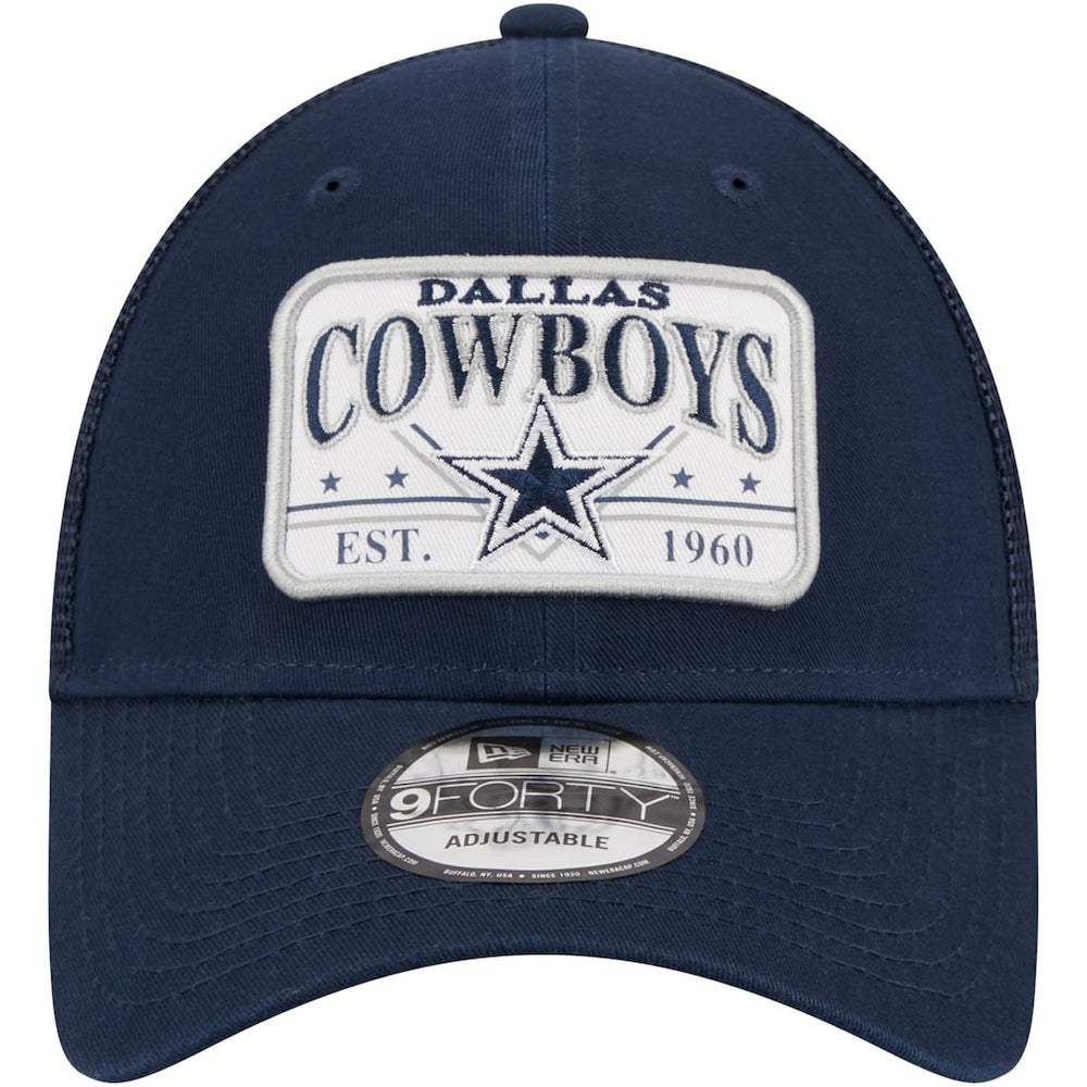 Dallas Cowboys New Era Plate 9FORTY Trucker Adjustable Hat - Navy - NFL