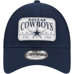 Dallas Cowboys New Era Plate 9FORTY Trucker Adjustable Hat - Navy - NFL