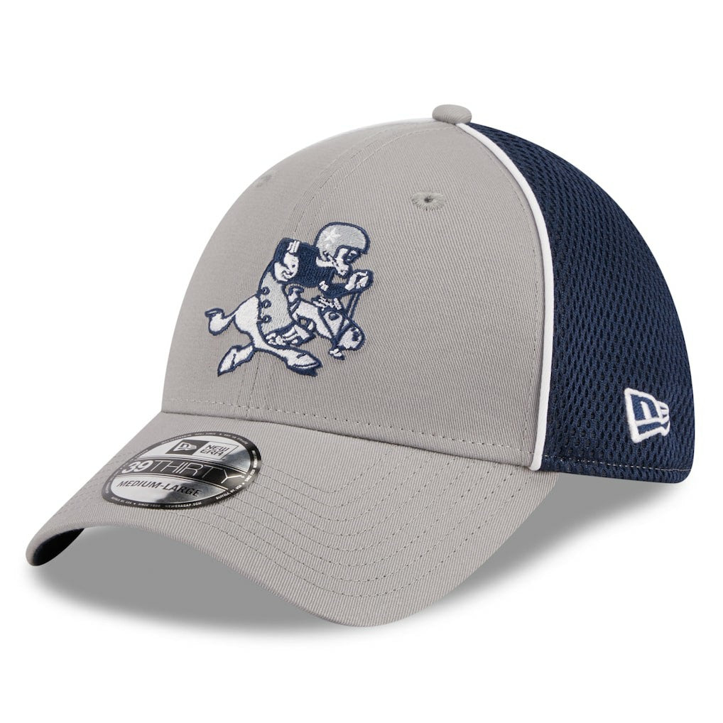 Dallas Cowboys New Era Pipe Retro Joe 39THIRTY Flex Hat - Silver/Navy - NFL
