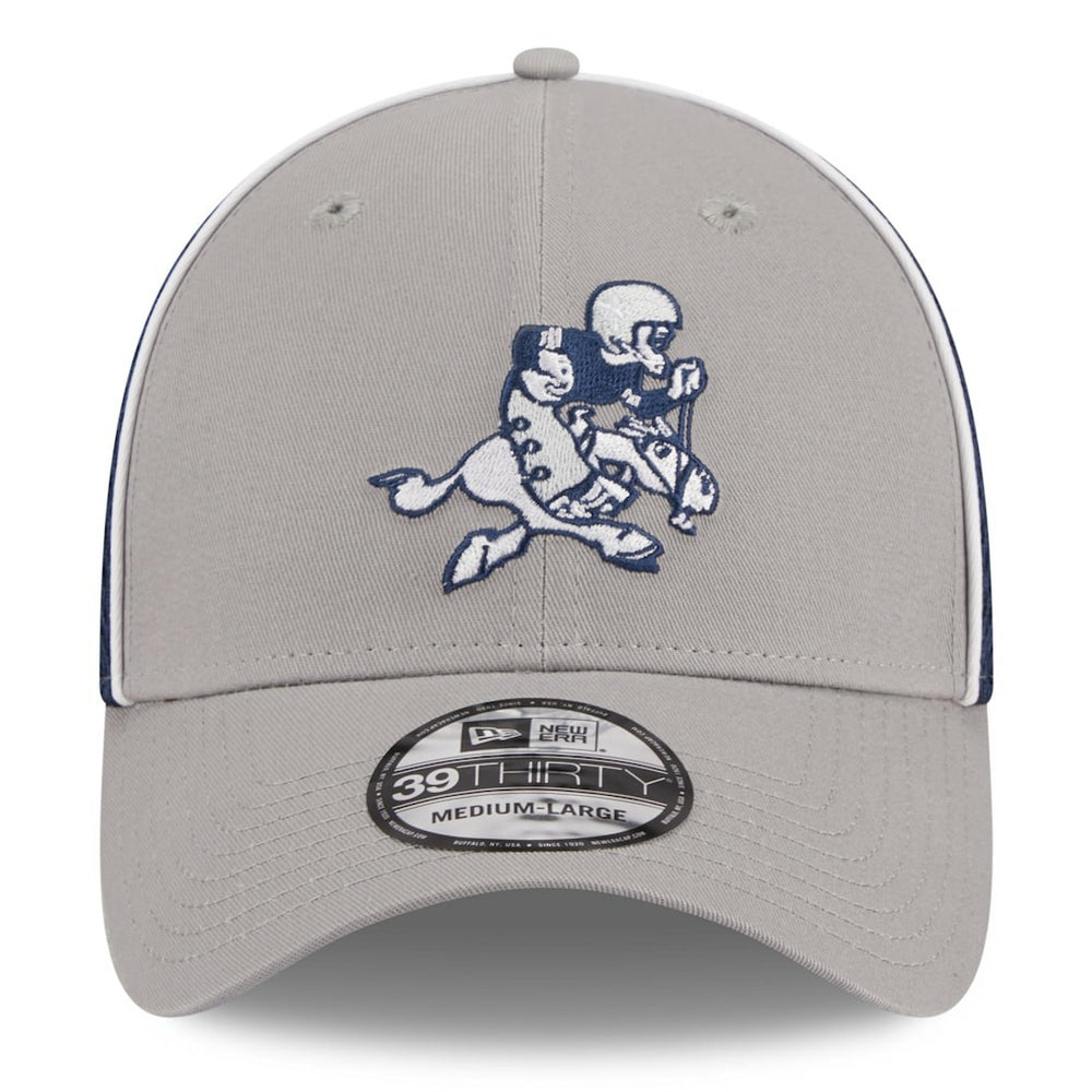 Dallas Cowboys New Era Pipe Retro Joe 39THIRTY Flex Hat - Silver/Navy - NFL