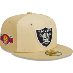 Las Vegas Raiders New Era Raffia Front 59FIFTY Fitted Hat - Khaki - NFL