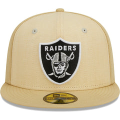 Las Vegas Raiders New Era Raffia Front 59FIFTY Fitted Hat - Khaki - NFL