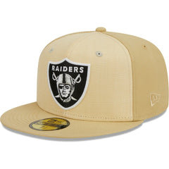 Las Vegas Raiders New Era Raffia Front 59FIFTY Fitted Hat - Khaki - NFL