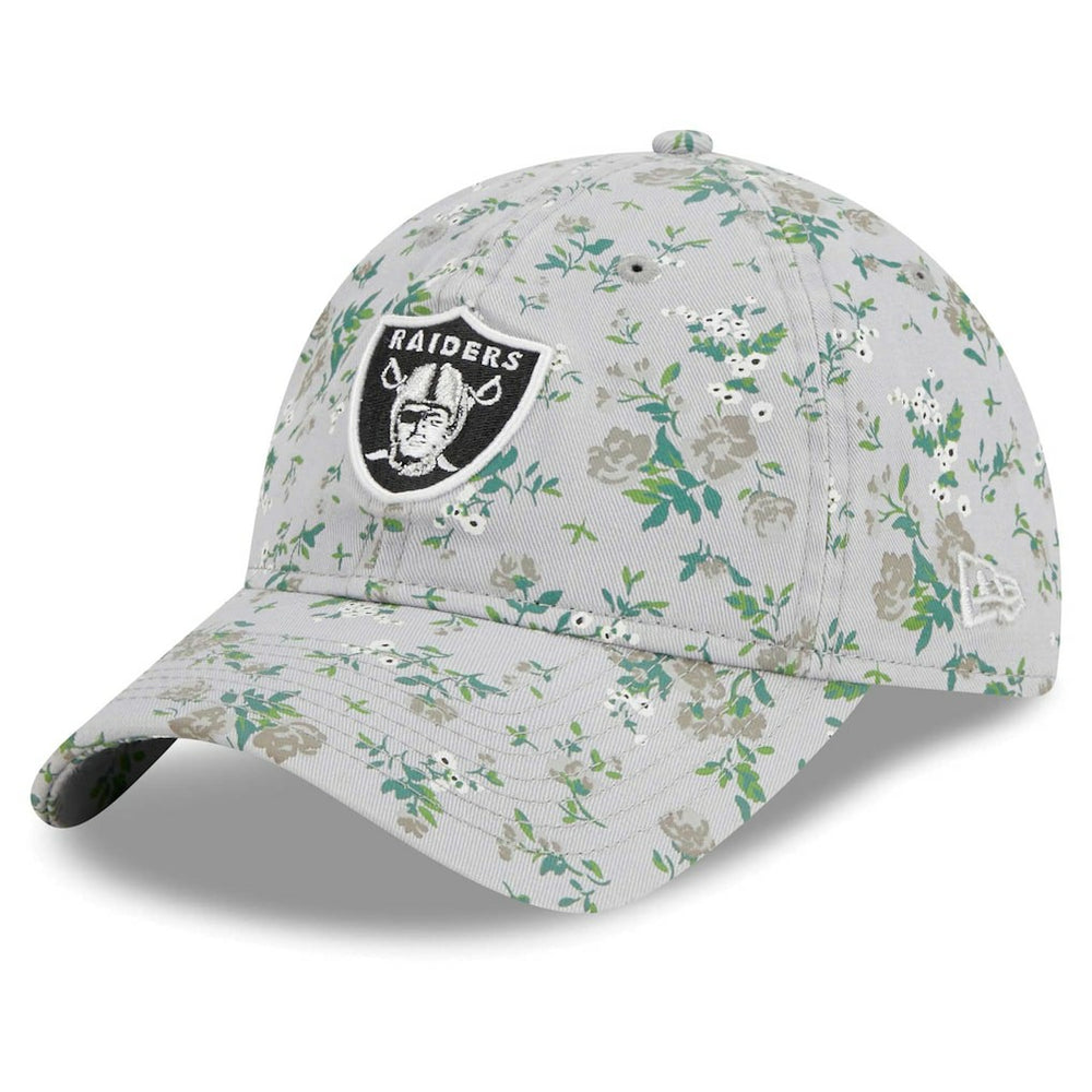 Las Vegas Raiders New Era Girls Youth Bouquet 9TWENTY Adjustable Hat - Gray - NFL