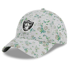 Las Vegas Raiders New Era Girls Youth Bouquet 9TWENTY Adjustable Hat - Gray - NFL