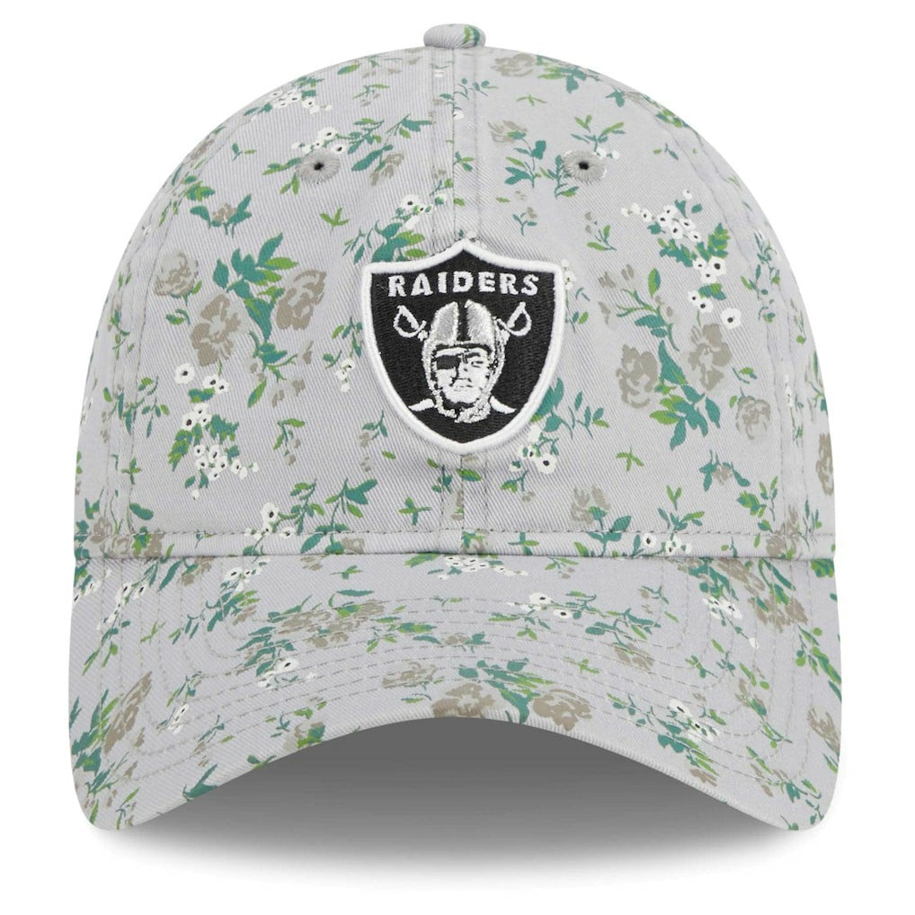 Las Vegas Raiders New Era Girls Youth Bouquet 9TWENTY Adjustable Hat - Gray - NFL