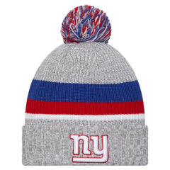 New York Giants New Era Youth Cuffed Knit Hat with Pom - Heather Gray - NFL