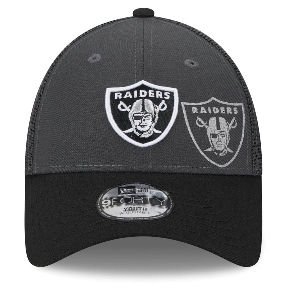 Las Vegas Raiders New Era Preschool Reflect 9FORTY Adjustable Hat - Graphite/Black - NFL