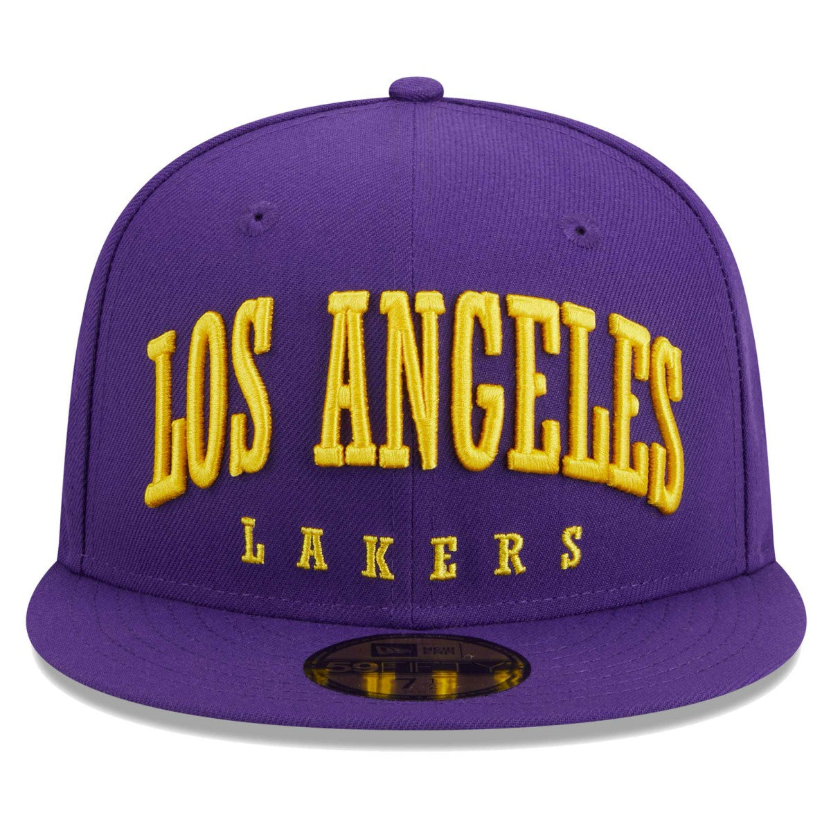 New Era Los Angeles Lakers Big Arch Text 59FIFTY Fitted Hat Purple