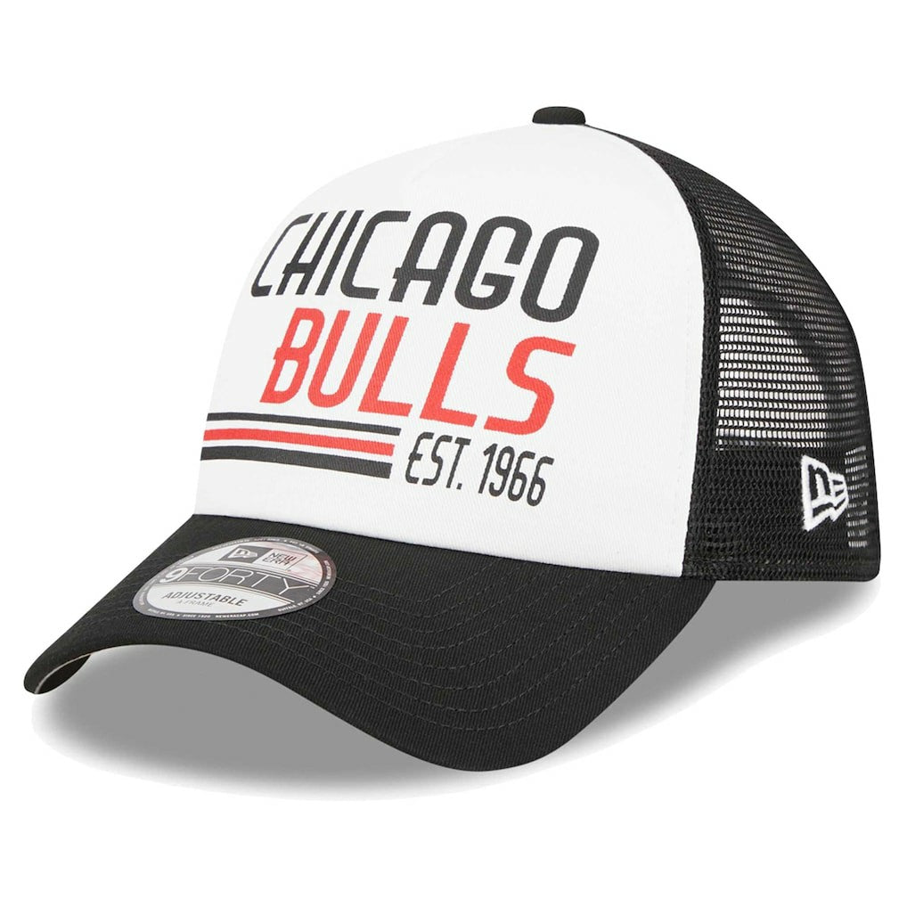 New Era Chicago Bulls Lift Pass Foam Front Trucker 9FORTY Adjustable Hat White