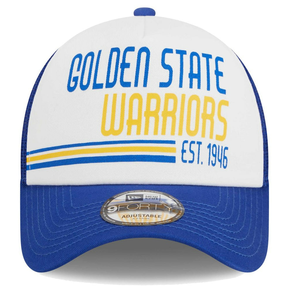 New Era Golden State Warriors Lift Pass Foam Front Trucker 9FORTY Adjustable Hat White