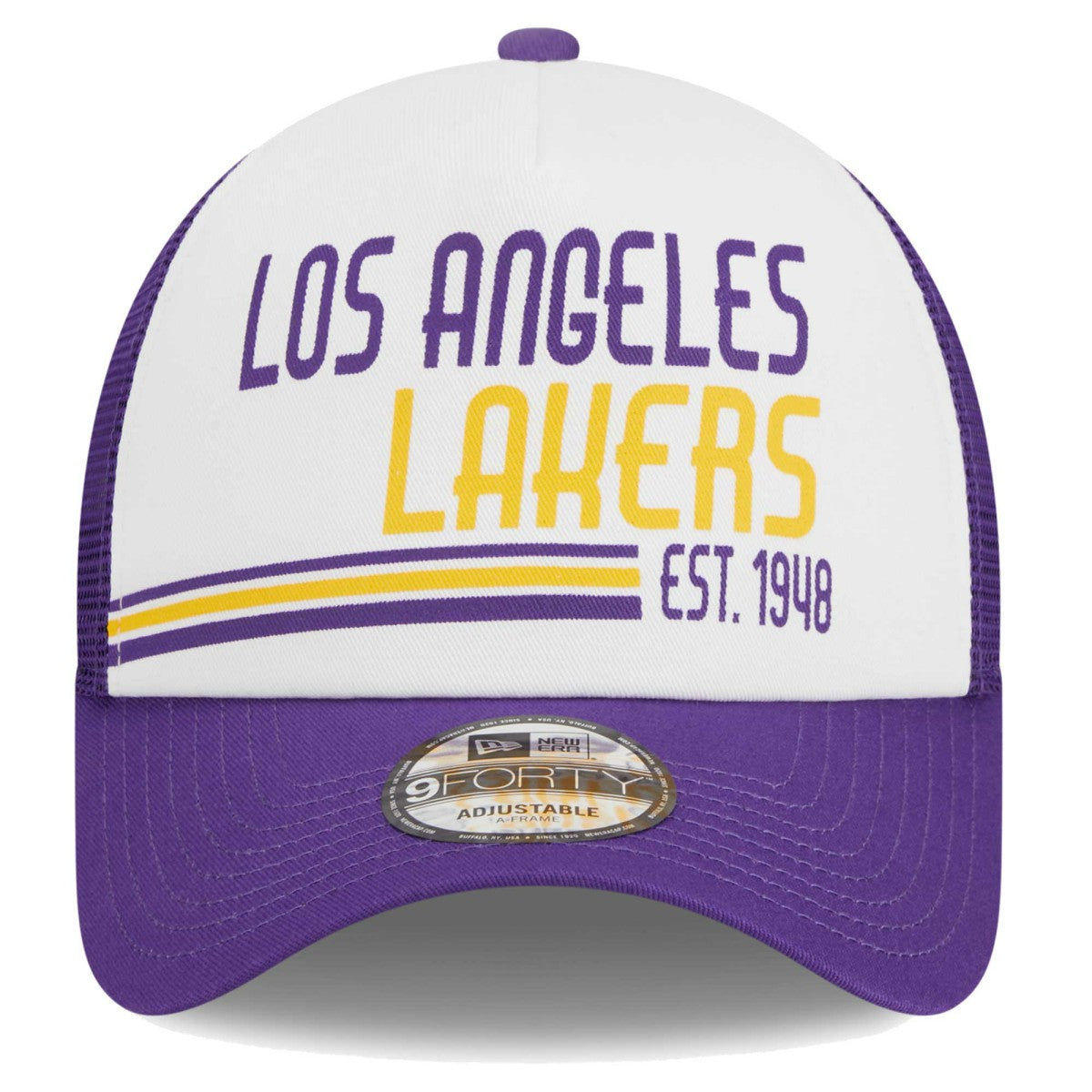 New Era Los Angeles Lakers Lift Pass Foam Front Trucker 9FORTY Adjustable Hat White