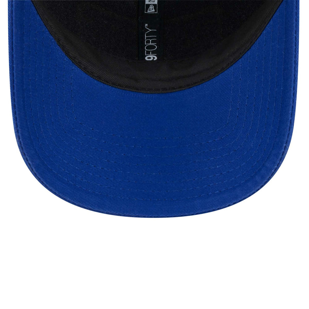 New Era Golden State Warriors Plate Oversized Patch Trucker 9FORTY Adjustable Hat Royal