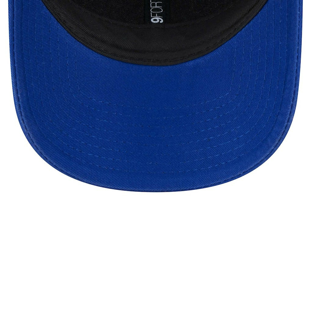 New Era Philadelphia 76ers Plate Oversized Patch Trucker 9FORTY Adjustable Hat Royal