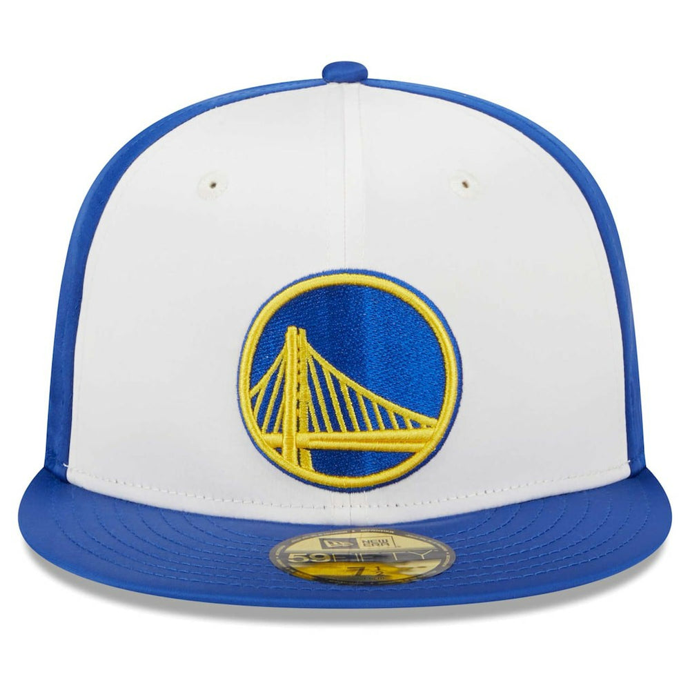New Era Golden State Warriors Throwback Satin 59FIFTY Fitted Hat White