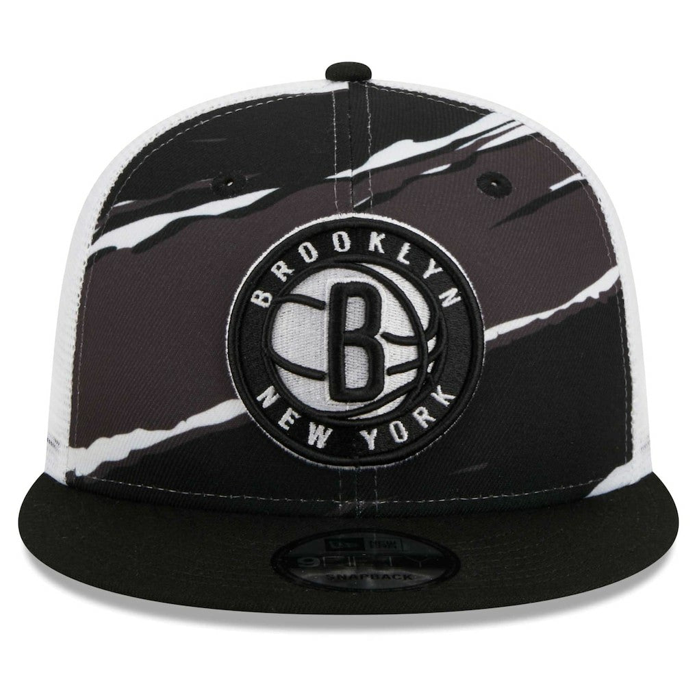 New Era Brooklyn Nets Tear Trucker 9FIFTY Adjustable Hat Black/White