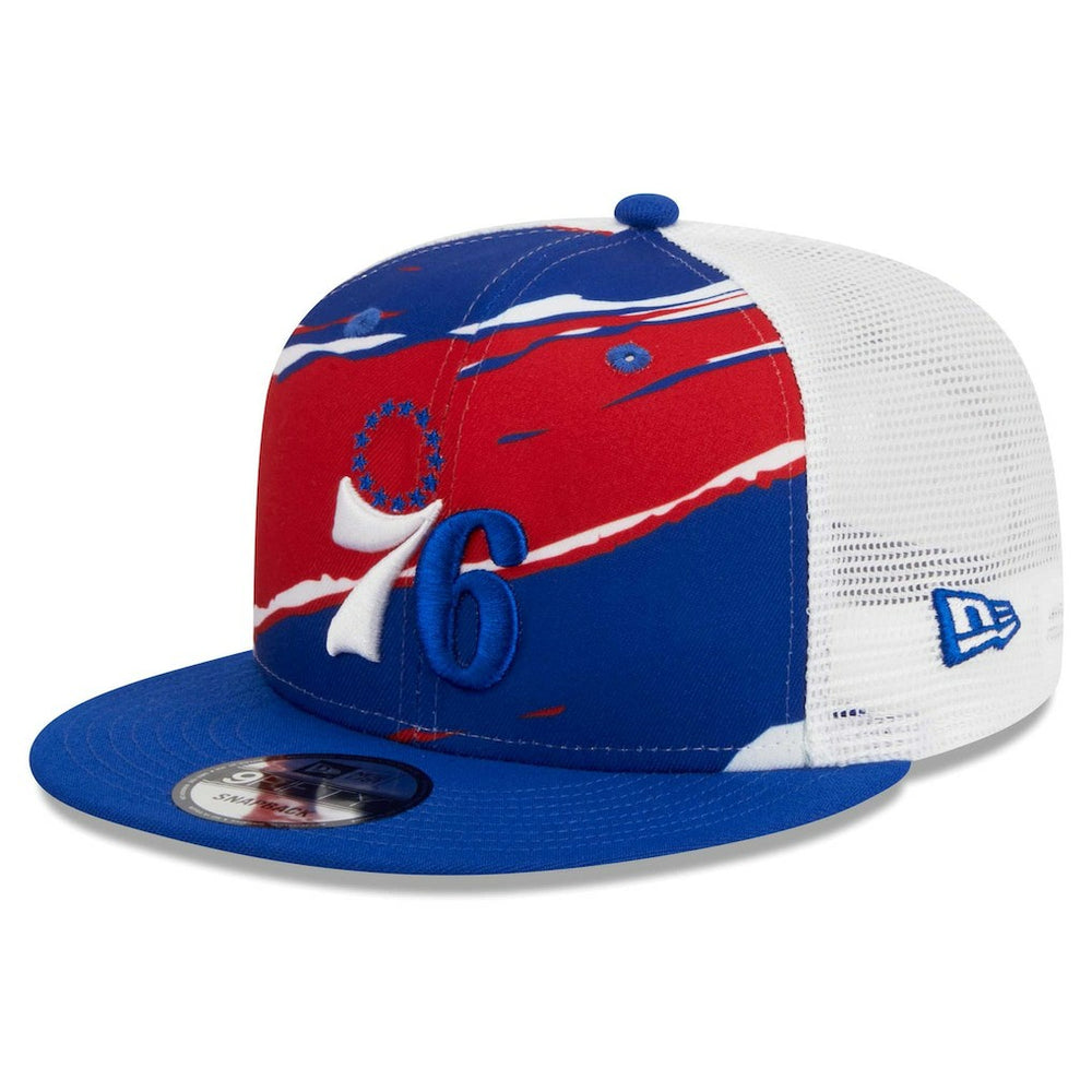 New Era Philadelphia 76ers Tear Trucker 9FIFTY Adjustable Hat Royal/White