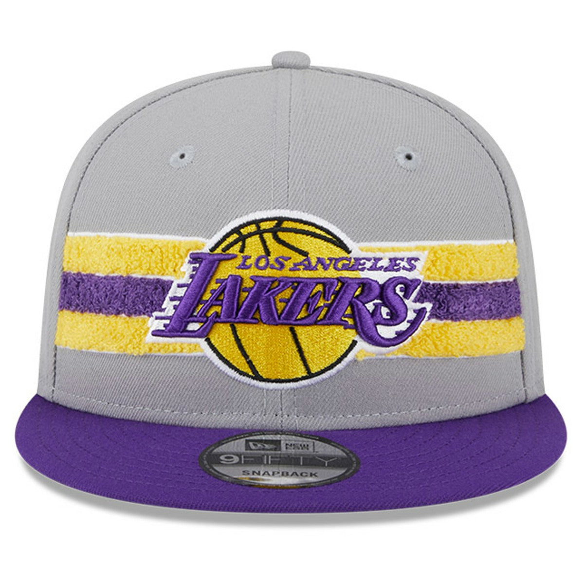 New Era Los Angeles Lakers Chenille Band 9FIFTY Snapback Hat Gray