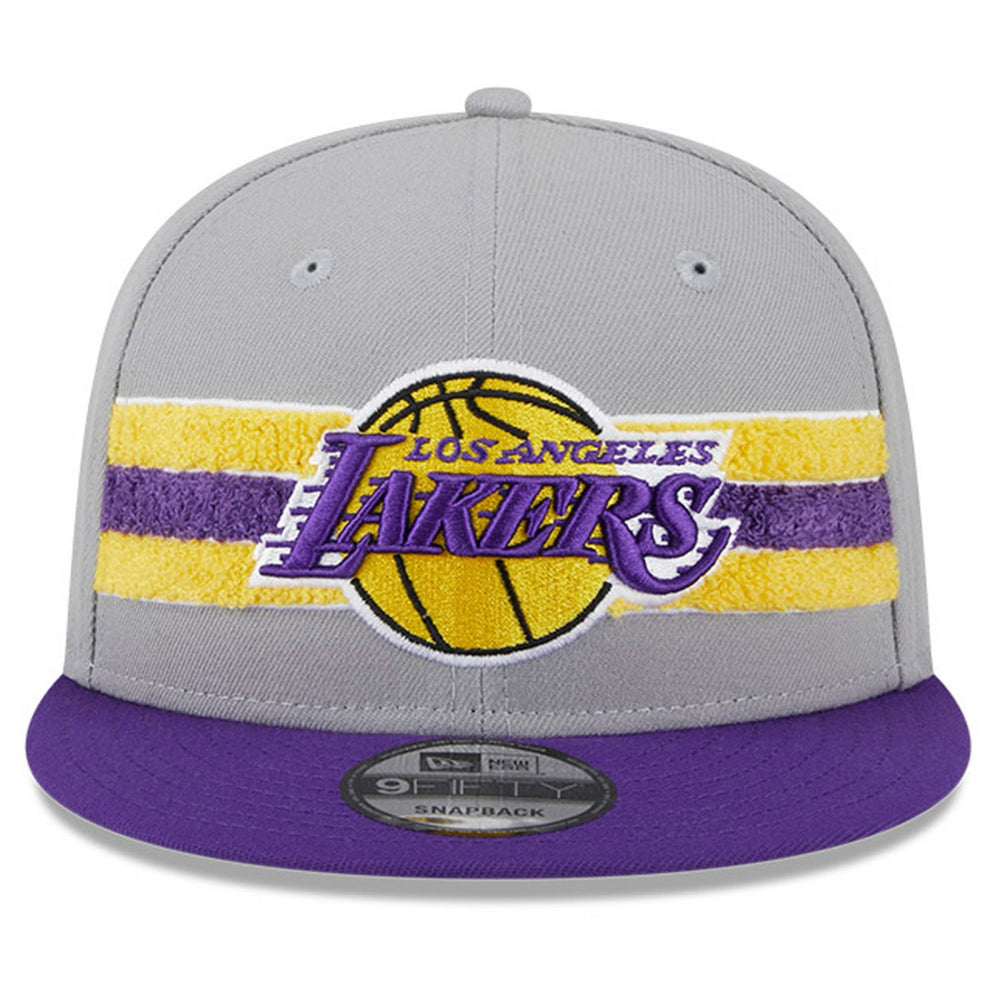 New Era Los Angeles Lakers Chenille Band 9FIFTY Snapback Hat Gray