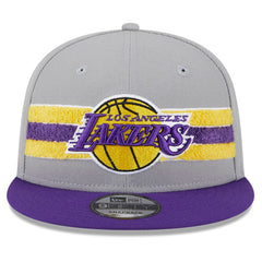 New Era Los Angeles Lakers Chenille Band 9FIFTY Snapback Hat Gray