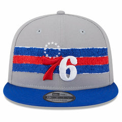 New Era Philadelphia 76ers Chenille Band 9FIFTY Snapback Hat Gray