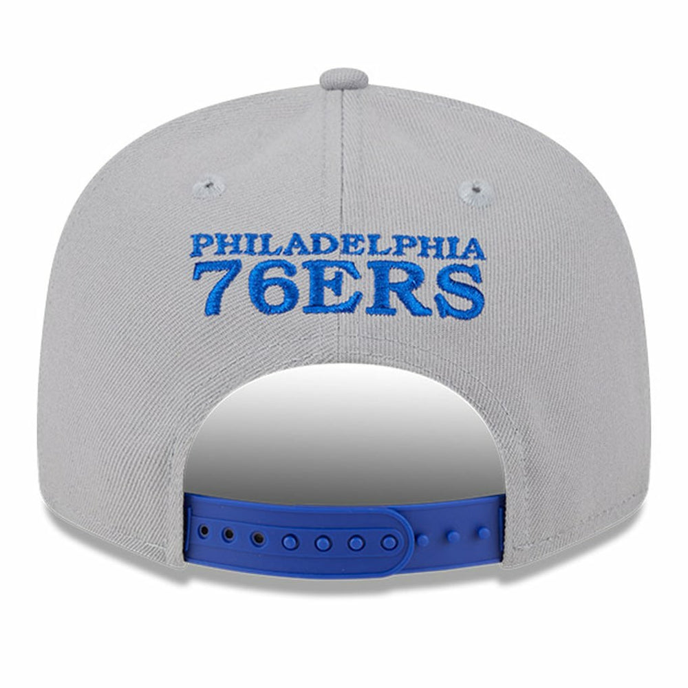 New Era Philadelphia 76ers Chenille Band 9FIFTY Snapback Hat Gray