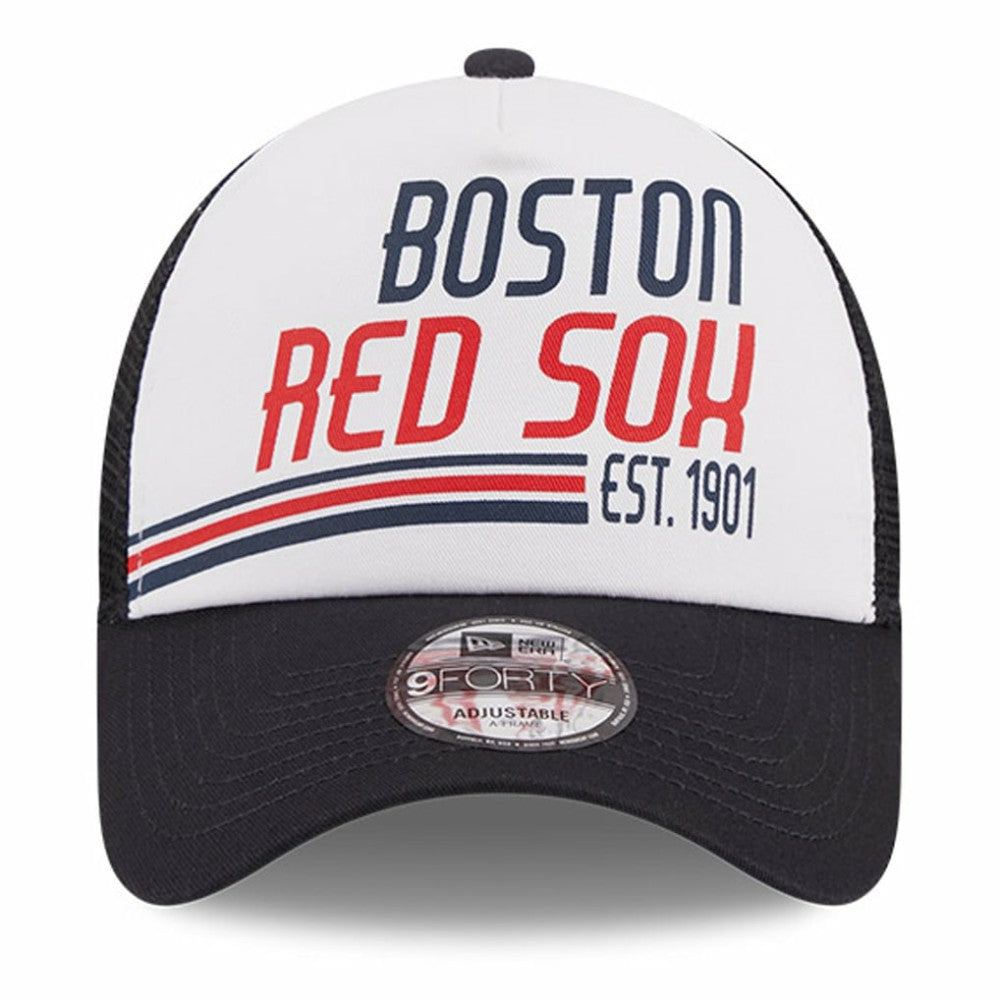 Boston Red Sox New Era Stacked A-Frame Trucker 9FORTY Adjustable Hat Sale