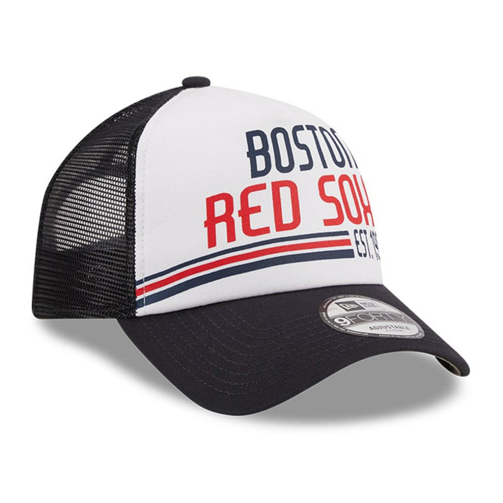 Boston Red Sox New Era Stacked A-Frame Trucker 9FORTY Adjustable Hat Sale